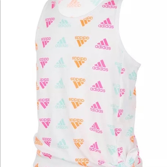 Adidas Little Girls Sleeveless Print
Tie Front Tank Top